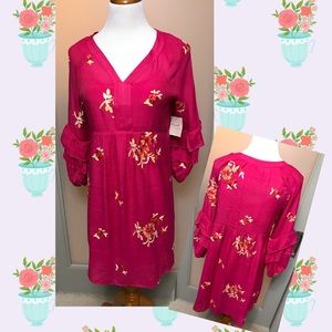 Fig and Flower Boho Pink Dress
